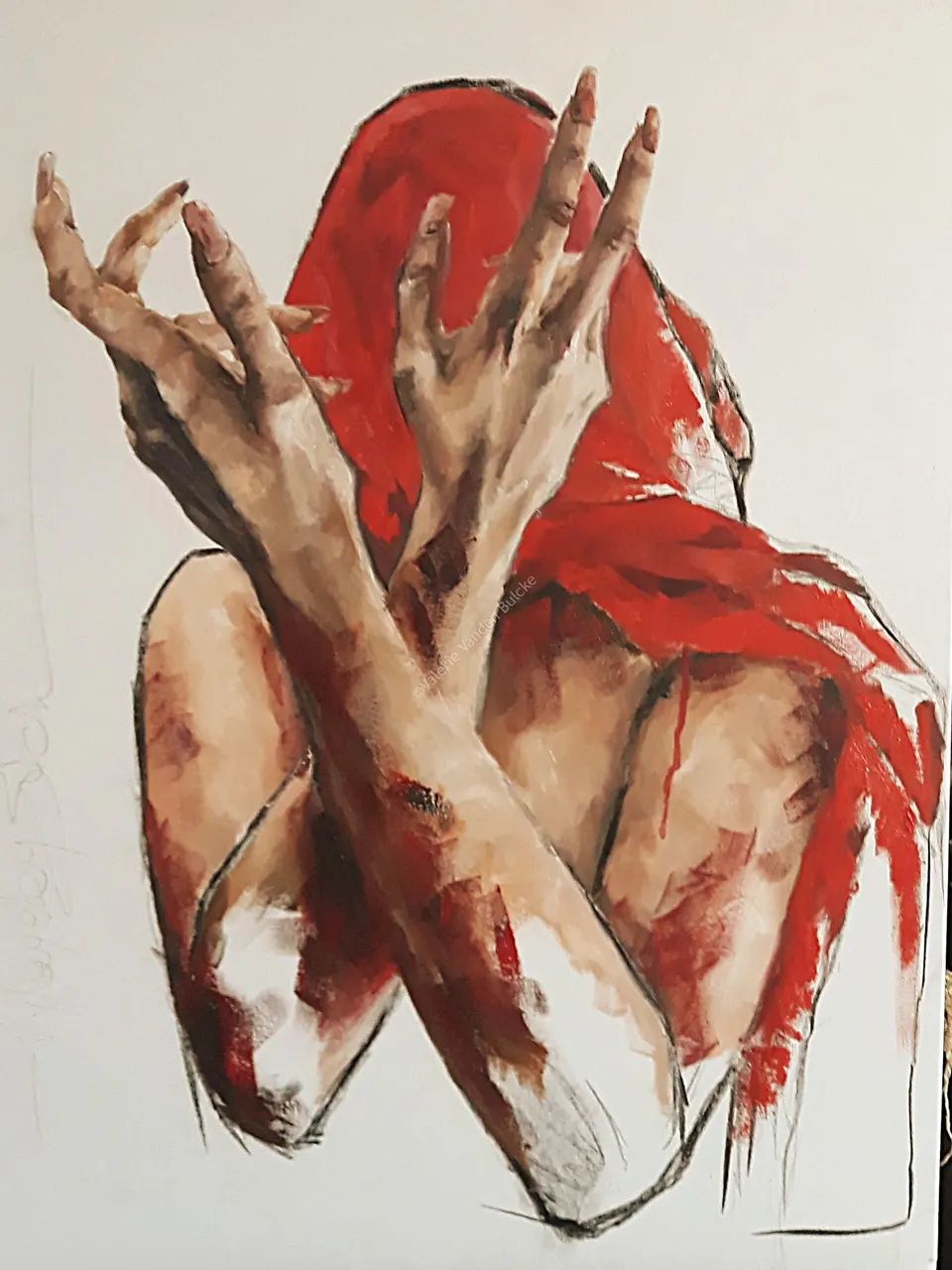 Désarticulé · huile sur lin · 70 × 80 cm